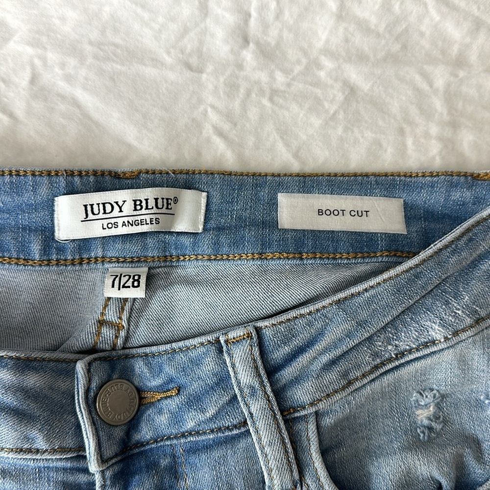 Judy Blue Distressed Raw Hem Boot Cut Jeans - Picture 9 of 11